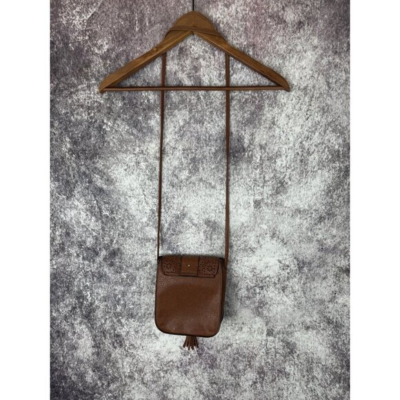 Boho Faux Leather Purse Women S Brown laser cut Crossbody Shoulder Bag Tassel - Picture 12 of 12